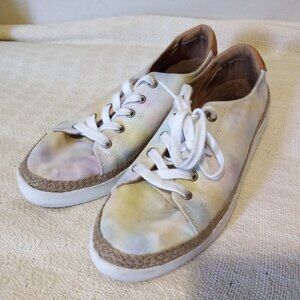 Reef Cushion Sunrise Water color tie dye tennis shoes sneakers Women's 9